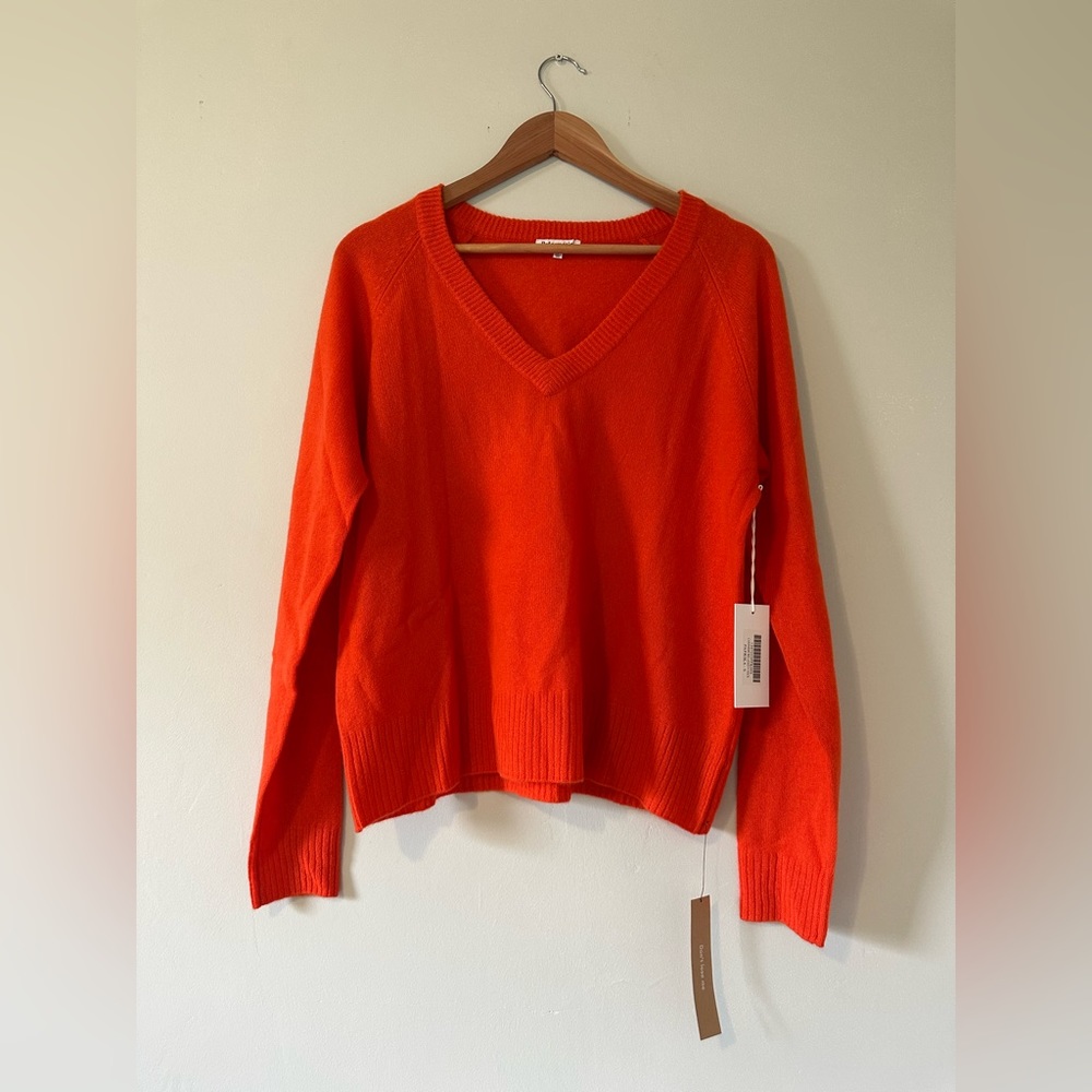 Reformation Cashmere Relaxed V-Neck in Paprika
